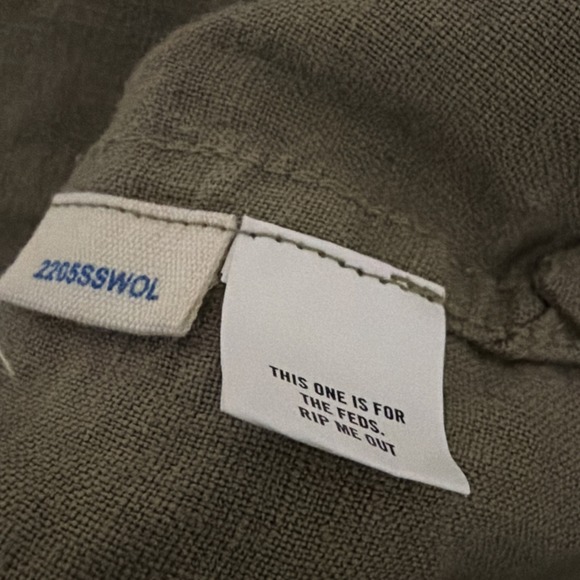 Taylor Stitch Shirt 44 XL Men's Green 100% Linen Western Pearl Snap Short Sleeve - Picture 8 of 9